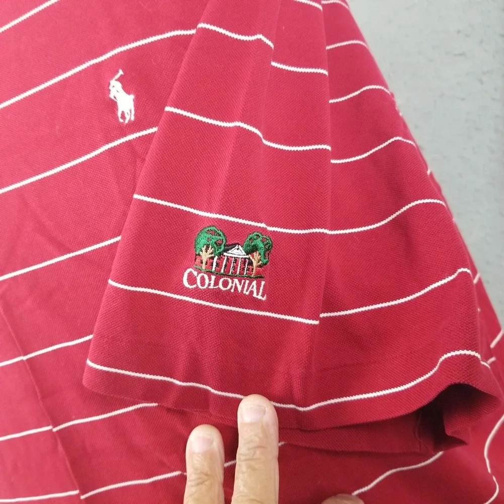 Polo Golf Ralph Lauren Polo Shirt Mens XL Red Stripe Pima Cotton Colonial Golf